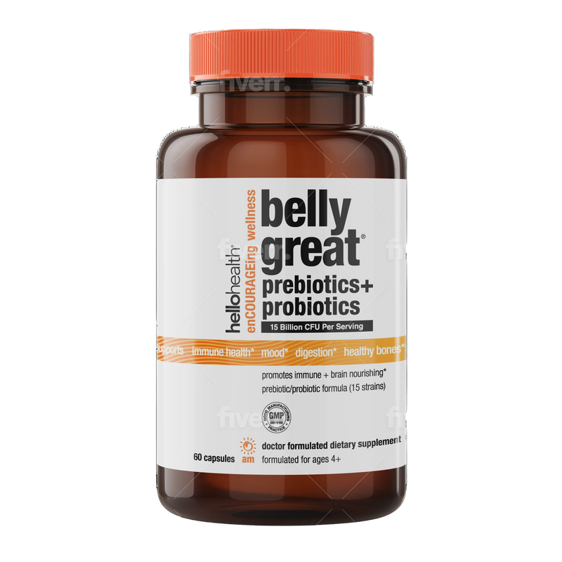 Hello Health 15-in-1 Pre-Probiotics + D3 + Methylfolate capsules - Belly Great
