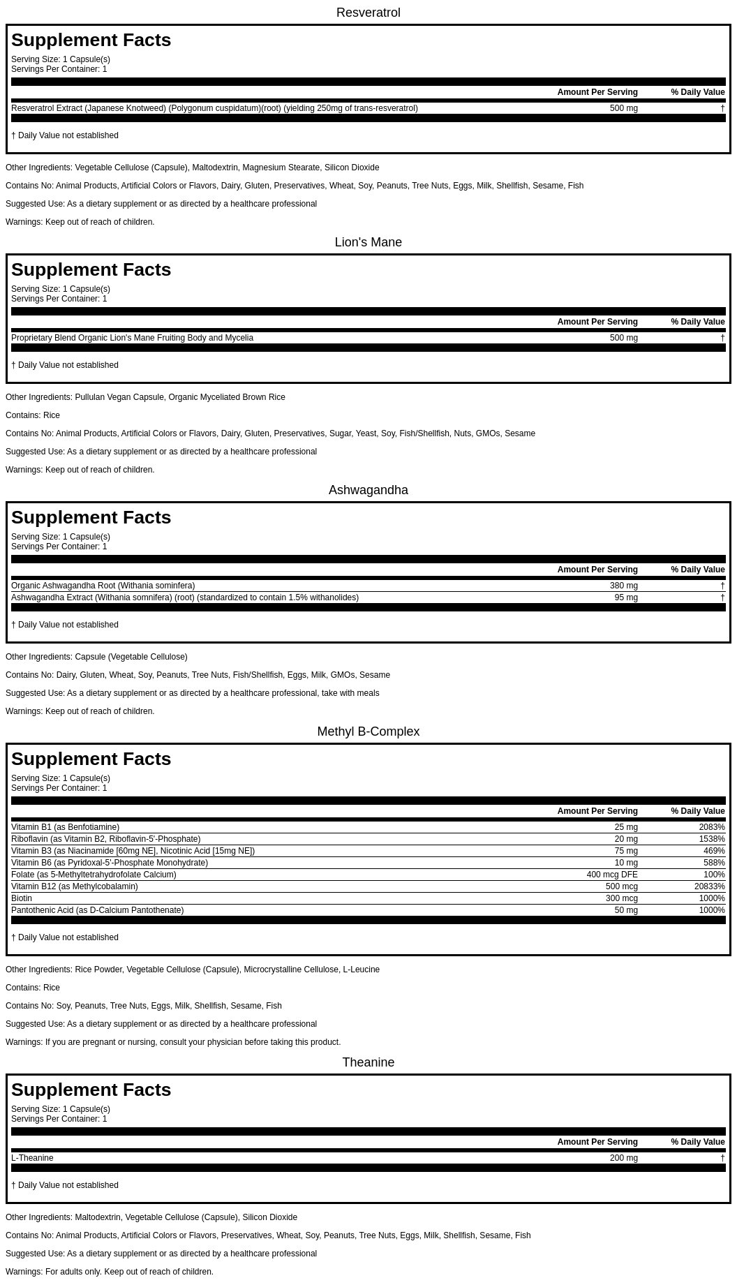 Brain Pack to Stabilize Stress and Support Cognition