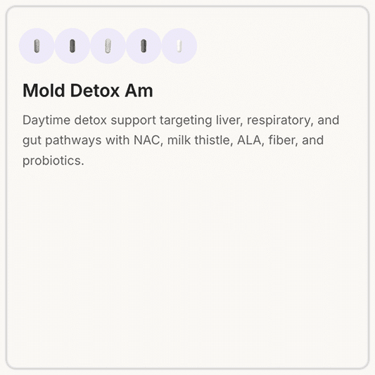 Mold Detox- AM - with NAC, Milk Thistle, Alpha Lipoic Acid, Soothing Fiber & Probiotic