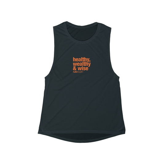 healthy, wealthy & wise Women's Flowy Scoop Muscle Tank