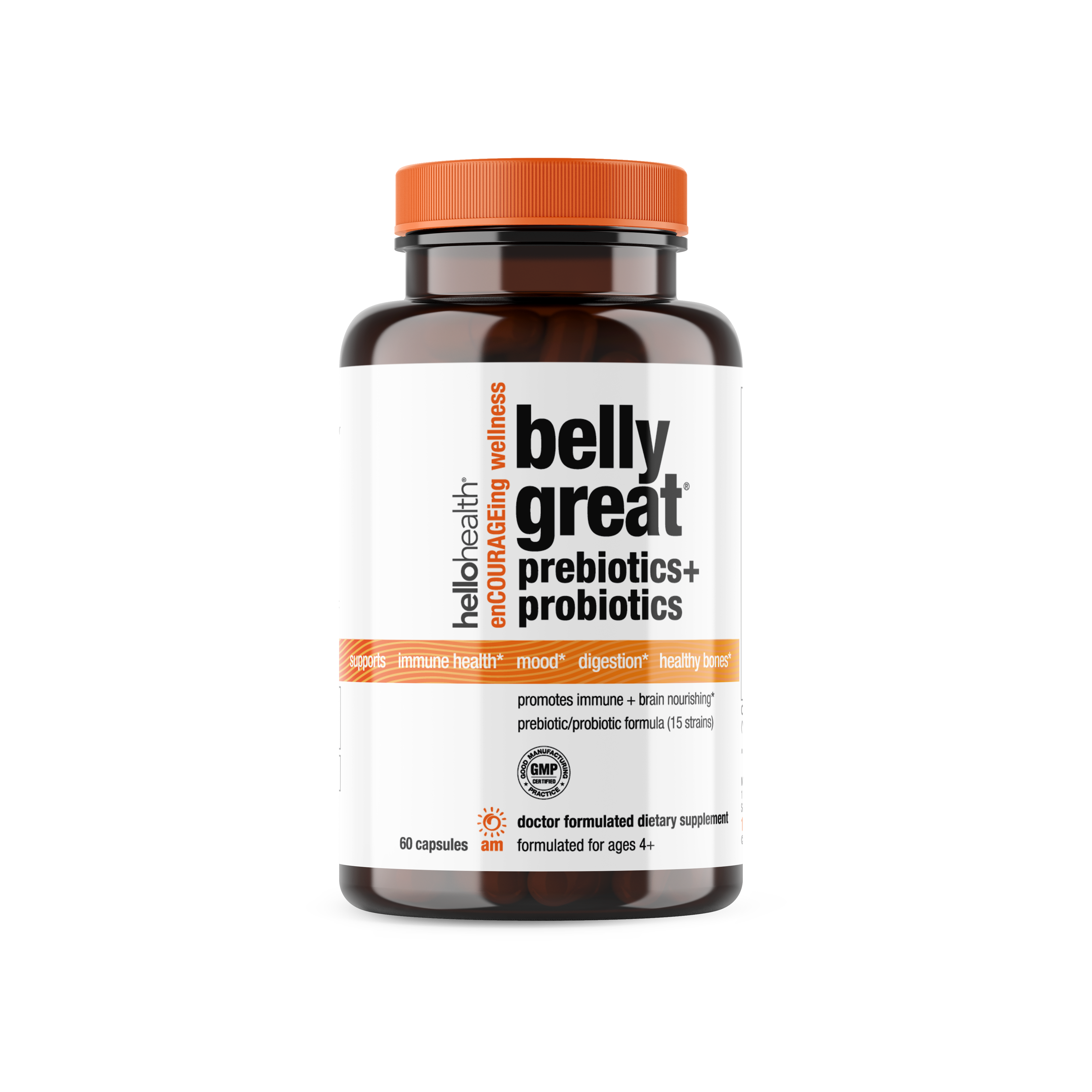 15-in-1 Pre-Probiotics + D3 + Methylfolate capsules - Belly Great